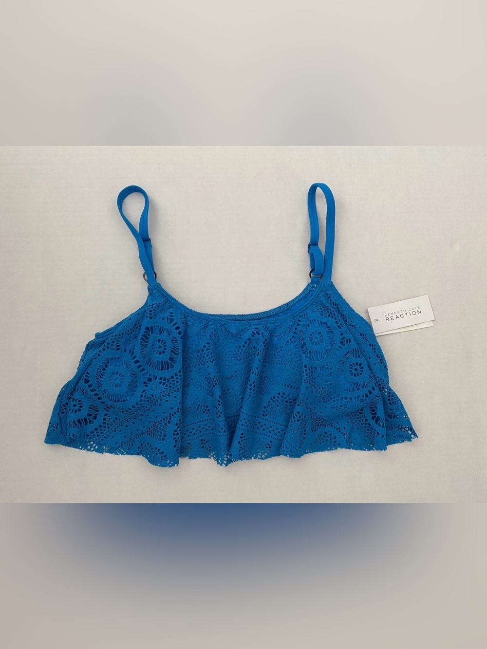 Kenneth Cole Reaction Teal Blue Crochet Bikini Top